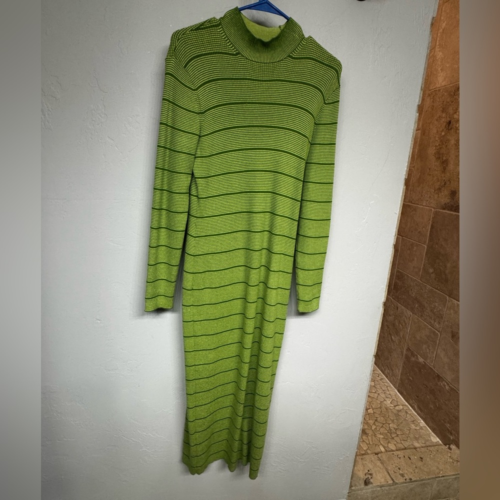 Target Green Long Sleeve Polo Collar Sheath Dress